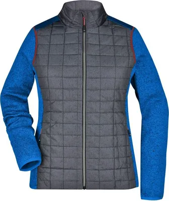 Produktbild von Strickfleecejacke im stylischen Materialmix royal-melange/anthracite-melange, Gr. XXL