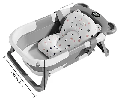 Productafbeelding van Babybad, draagbaar, met temperatuurindicator, grijs