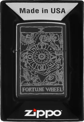 Produktbild von Zippo Feuerzeug Wheel of Fortune High Polish BlackPhoto Image Design Sturmfeuerzeug Benzin