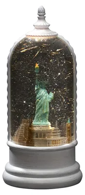 LED-Wasserlaterne Freiheitsstatue, weiß, Timer, warmweiß, Innen