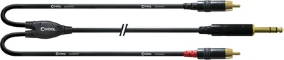 Immagine prodotto di Cordial CFY 0,9 VCC, 2 x RCA, maschio, 6,35 mm, maschio, 0,9 m, nero