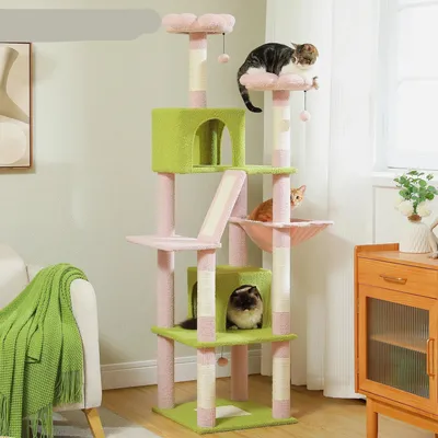 Image de Arbre à chat - Griffoir en sisal - Griffoir pour chatons - Mur d'escalade pour chats - Arbre à chat - Plusieurs niveaux
