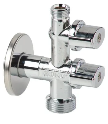 Zdjęcie produktu dla Zawór pralki 1/2 "x3/4 "x3/8", anticalc, chrom