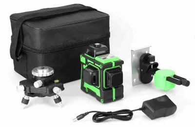 Image de Niveau laser, 12 lignes, réglable en hauteur, noir