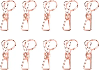 Image de 10pcs Table Card Clips réutilisables métal bureau - numéro - support d'affichage pour les restaurants de mariage 70mm or rose