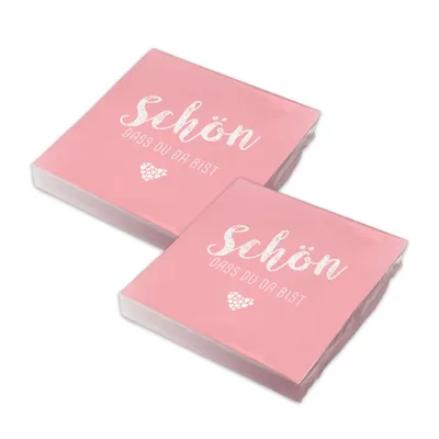 Produktbild von itenga 40x Serviette Schön dass du da bist rosa