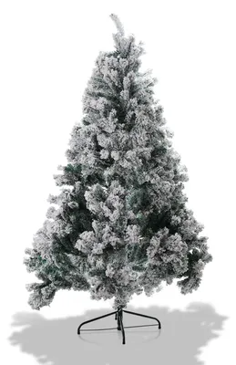 Image de Arbre de Noël artificiel Ikodm, 180 cm, vert, avec effet neige, 860 branches, en PVC et métal, avec branches qui s'ouvrent automatiquement
