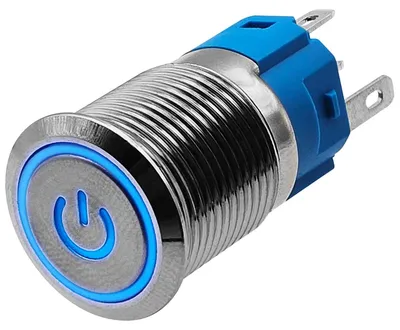 Produktbild von ProRide Metall-Momentanschalter 16 mm, 220 V, LED, spritzwassergeschützt
