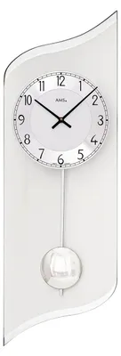 Produktbild von AMS 7436 Pendeluhr, Quarz, Mineralglas, Aluminium, Glas, Silber