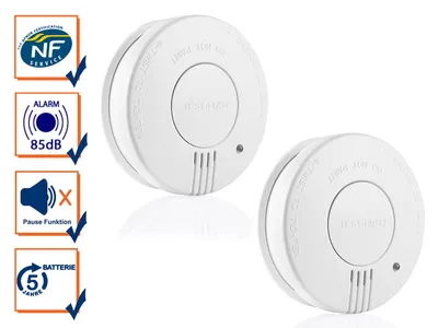 Produktbild von Smartwares FSM-11517 Rauchmelder 2er Pack, Photoelektrischer Reflexionsmelder, Weiß, Haus, Büro, ABS, 85 dB, Oberflächenmontiert