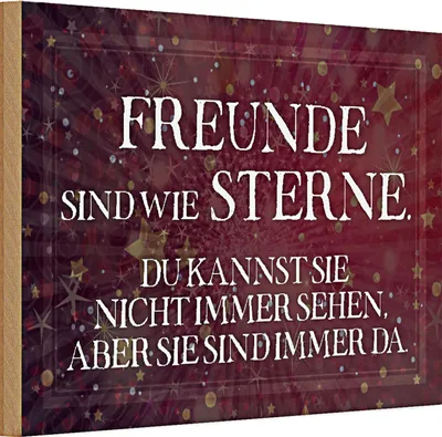 Produktbild von Holzschild Spruch 30x20cm Freunde sind wie Sterne