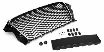Kühlergrill Sportgrill Waben Chrom Schwarz PDC Halter für Audi A3 8V 2012-2016 – Produktansicht
