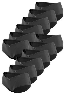 Produktbild von Fabio Farini - 12 Stück Damen Mid Taillenslips Unterhosen - Frauen Baumwoll Panty mit Stretch im sportlich modernen Design mit Schleifchen