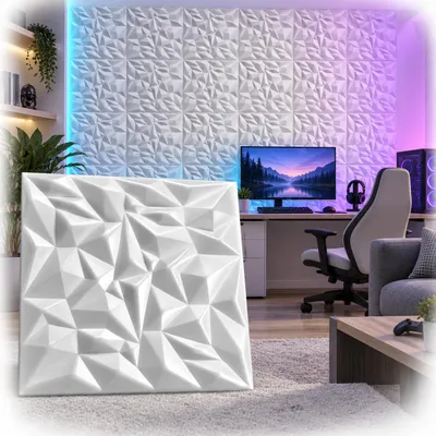 Obrázok produktu pre 3D panely Nástenné panely Polystyrén XPS - polystyrénové panely na stenu a strop - 50x50 cm (0,25 m²) - Ľahké, flexibilné a ľahko sa inštalujú, Obrázok generovaný UI