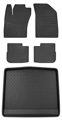 Produktbild von Gummimatten + Kofferraumwanne für Fiat Tipo II 2015- (Schrägheck) – Schwarz, passgenau – Wielganizator SolidPRO