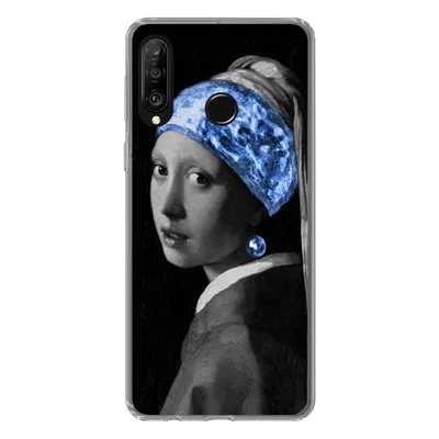 Produktbild von MuchoWow® Handyhülle Schutzhülle Hülle für Huawei P30 Lite Mädchen mit einem Perlenohrring - Vermeer - Blau Silikon Softcase Handy Hülle - Handyhülle