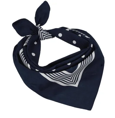 Produktbild von Betz Nickituch Bandana Richtfesttuch Halstuch mit klassischem Punktemuster 55x55 cm in rot, marine und schwarzblau Farbe - marine