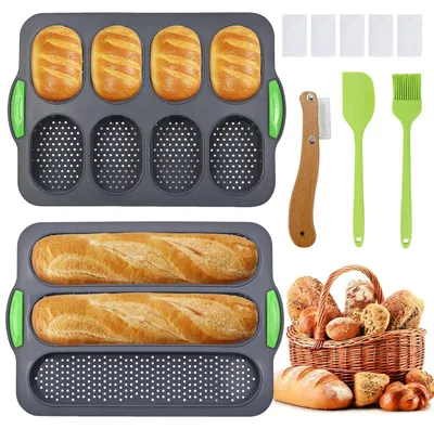 Obrázok produktu pre Silikónová forma na bagety a sada foriem na pečenie chleba - 2-dielna