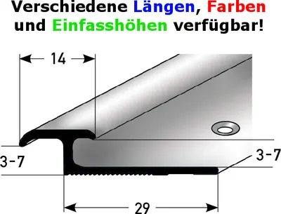Produktbild von Einschubprofil "Leicester" für Laminat, 3 - 7 mm Einfasshöhe, Aluminium eloxiert, gebohrt-goldfarbig-1000-5