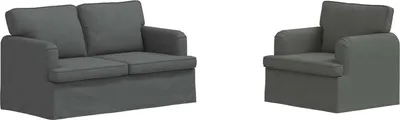Produktbild von vidaXL Sofa Set 2 stk. Dunkelgrau Stoff