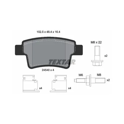 Produktbild von Textar Bremsbeläge hinten für Citroen C4 + Picasso Grand Picasso