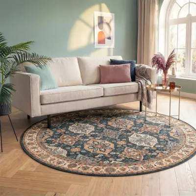 Produktbild von Volero - Teppich Vintage Rund - Imagine Oriental Bunt - Ø 100 cm - Wohnzimmer, Esszimmer, Schlafzimmer - Klassik, Orientalisch