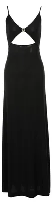 Productafbeelding van Emporio Armani jurk voor dames, model "Polyester Out of Water", zwart, maat XL (46). Gemaakt van zwart Polyester