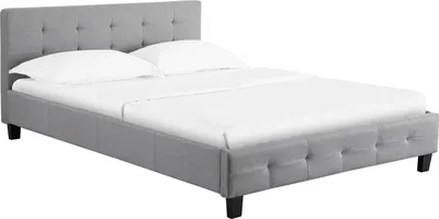 Produktbild von Polsterbett IOWA Bettgestell 140 x 200 cm Doppelbett Designbett inklusive Lattenrost Textilbezug in grau
