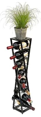 Produktbild von DanDiBo Design Stojan na víno Kovový čierny kvetinový stĺp Esperanza 80 cm Stojan na fľaše Stojan na fľaše Držiak na fľaše Čierny kvetinový stojan