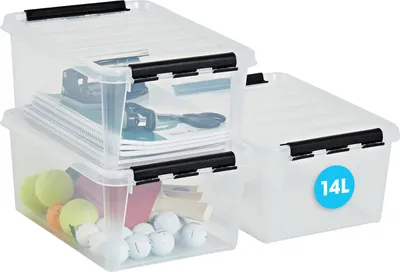 Produktbild von 3er-Set SmartStore Aufbewahrungsbox – 14L mit Deckel Classic