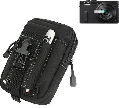 Produktbild von K-S-Trade Holster Kamera-Tasche kompatibel mit Panasonic Lumix DMC-TZ61  Gürtel-Tasche mit Extrafächer schwarz 1x