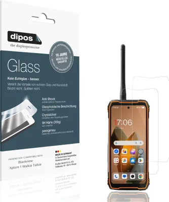 Produktbild von 2x Schutzfolie für Blackview Xplore 1 Walkie Talkie - Anti-Shock 9H Folie dipos Glass Kunststoffglas