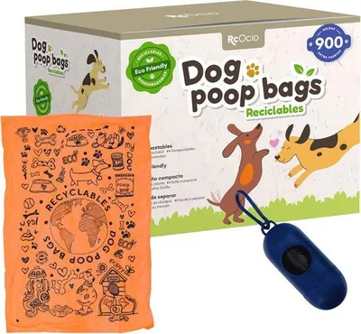 Productafbeelding van Duurzame Hondenpoepzakjes met Dispenser voor Kleine en Grote Honden
