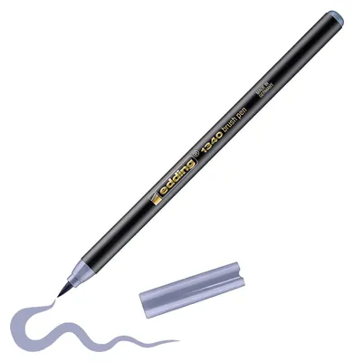 Produktbild von edding 1340 Pinselstift - silbergrau - 1 Stift - flexible Pinselspitze - Filzstift zum Malen, Schreiben und Zeichnen - Bullet Journals, Hand-Lettering, Mandalas, Kalligraphie