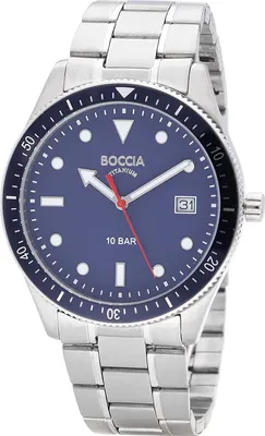 Produktbild von Boccia Uhr für Herren 3664-04 Titan, Blau, Quarz