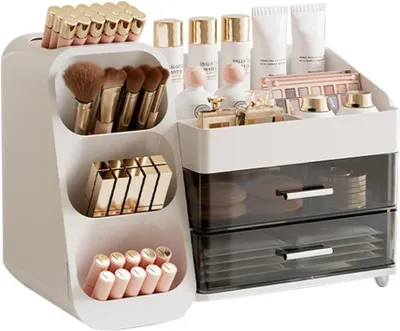 Immagine prodotto di Organizzatore per trucchi con cassetti, dimensioni 35x19x25 cm, contenitore per cosmetici