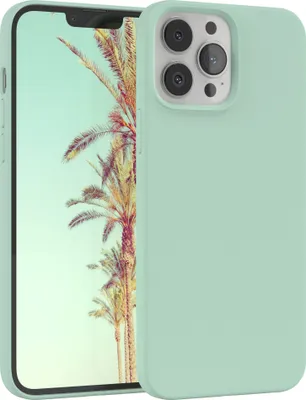Produktbild von EAZY CASE Silikonhülle für Apple iPhone 13 Pro Max Silikon Backcover Schutz in Grün
