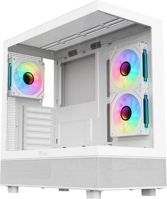 Produktbild von itek SHOWBUI 42W Gehäuse Tower ATX Weiß gehärtetes Glas RGB Beleuchtung
