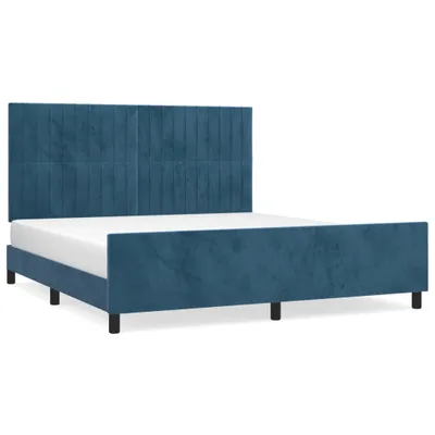 Produktbild von vidaXL Bettgestell mit Kopfteil Dunkelblau 180x200 cm Samt