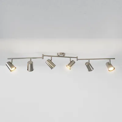 Image de HOFTRONIC - Plafonnier LED 6 spots 24W 2070lm 2700K Inclinable IP20 Acier inox