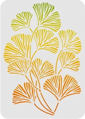 Image de Pochoirs en forme de feuilles de ginkgo - Pochoirs artistiques à réaliser soi-même - 29,7 x 21 cm