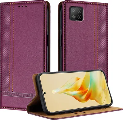 Produktbild von Handyhülle für OPPO A73 4G Leder Flip Klappbare Schutzhülle mit Standfunktion Lila