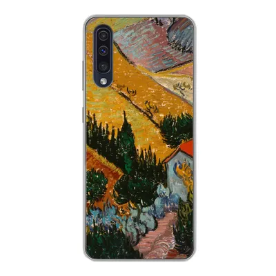 Produktbild von MuchoWow® Handyhülle Schutzhülle Hülle für Samsung Galaxy A30s Landschaft mit einem Haus und einem Ackerbauern - Vincent van Gogh Silikon Softcase Handy Hülle - Karteninhaber
