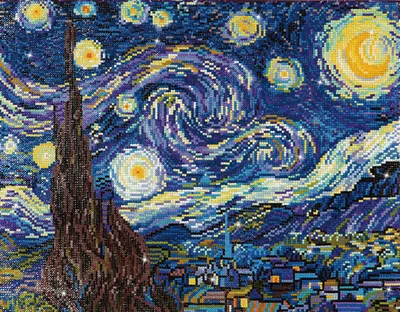Produktbild von DIAMOND DOTZ® Original Diamond Painting Set Starry Night (Van Gogh) 51
