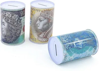 Produktbild von Metallspardose Währung PLN mix