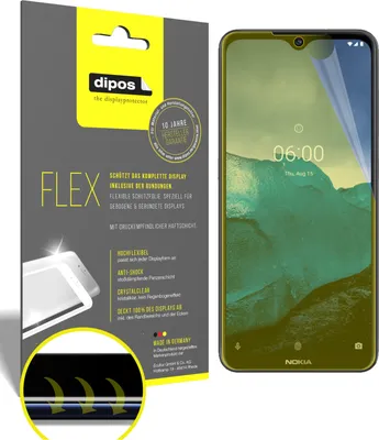 Produktbild von 2x Schutzfolie für Nokia 45328 Folie, 100% Displayabdeckung, dipos Flex