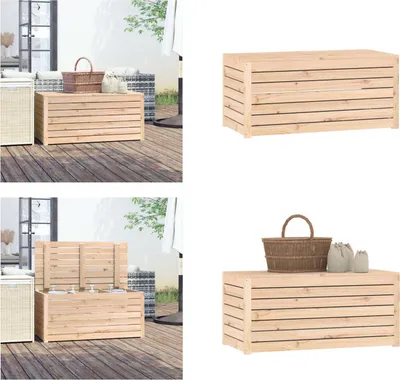 Obrázek produktu pro vidaXL Zahradní box 101x50,5x46,5 cm z masivního borovicového dřeva - Zahradní box - Zahradní nábytek - Úložný box pro venkovní použití