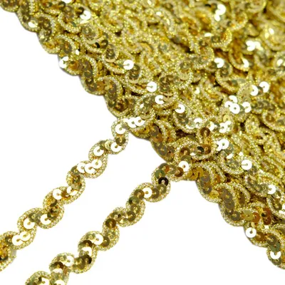 Produktbild von Paillettenkant - 1 cm Breite - 13 m Glitzerband für DIY und Dekoration