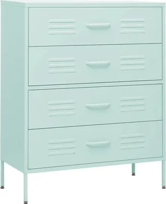 Zdjęcie produktu dla Szafka z szufladami, miętowa, 80x35x101,5 cm, stalowa