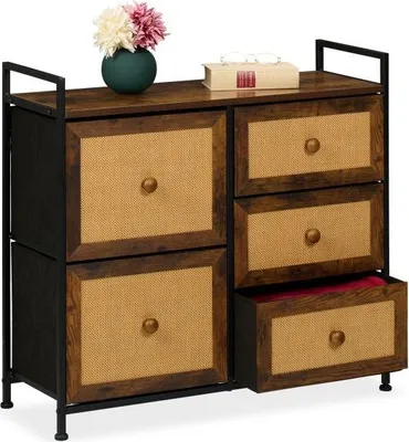 Immagine prodotto di Cassettiera con 5 cassetti in effetto rattan